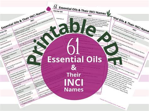 essential oil inci name.